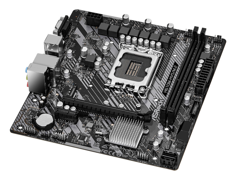H610M-HVS-M ASROCK μητρική H610M-HVS/M.2 R2.0, 2x DDR4, s1700, USB 3.2 Gen1, mATX