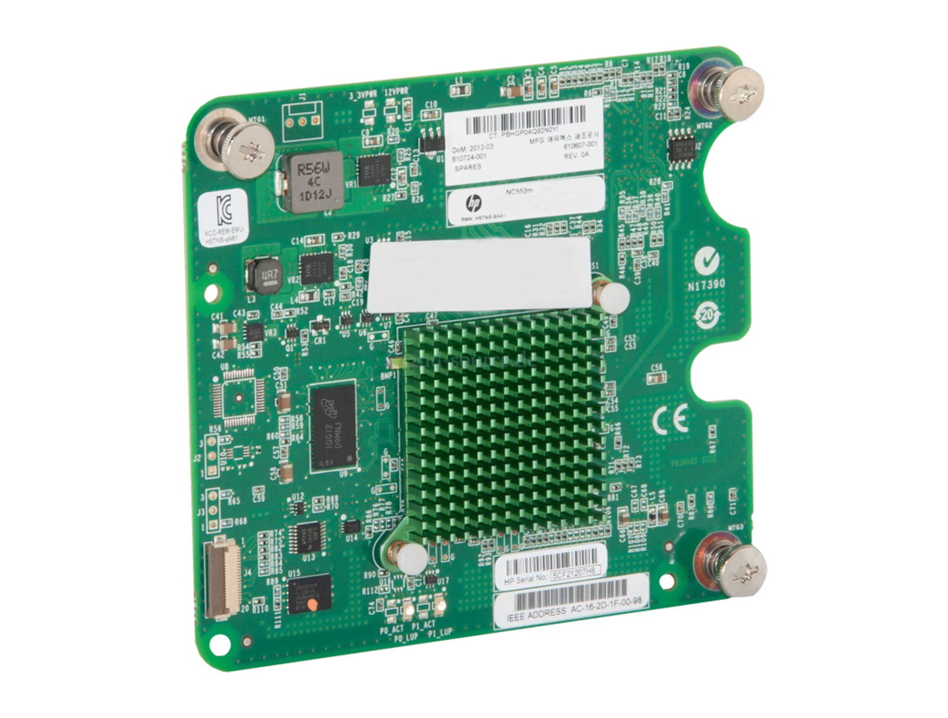 0.049.390_blade-hp-NC552M-dual-port-610609-B21-610607-001-610724-001-mezzanine-card Blade Hp Nc552m Dual Port 10gb Flex-10 Mezzanine Card