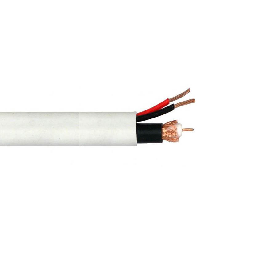 15126_1 Κάμερα Cable 100M/Roll Cctv Mini RG59/2x 2.50mm2, 75 ohm, White, 100m