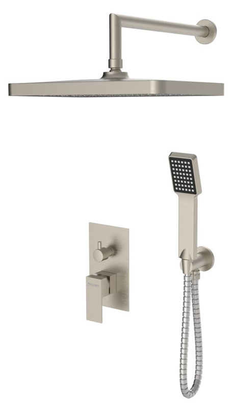 M63542-221 BRUNO σετ κεφαλή ντους με τηλέφωνο & μίκτη M63542-221 εντοιχισμού, ασημί