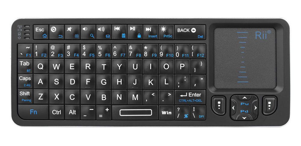 RT-MWK06 RIITEK ασύρματο mini πληκτρολόγιο K06, backlit, Bluetooth/2.4GHz, μαύρο