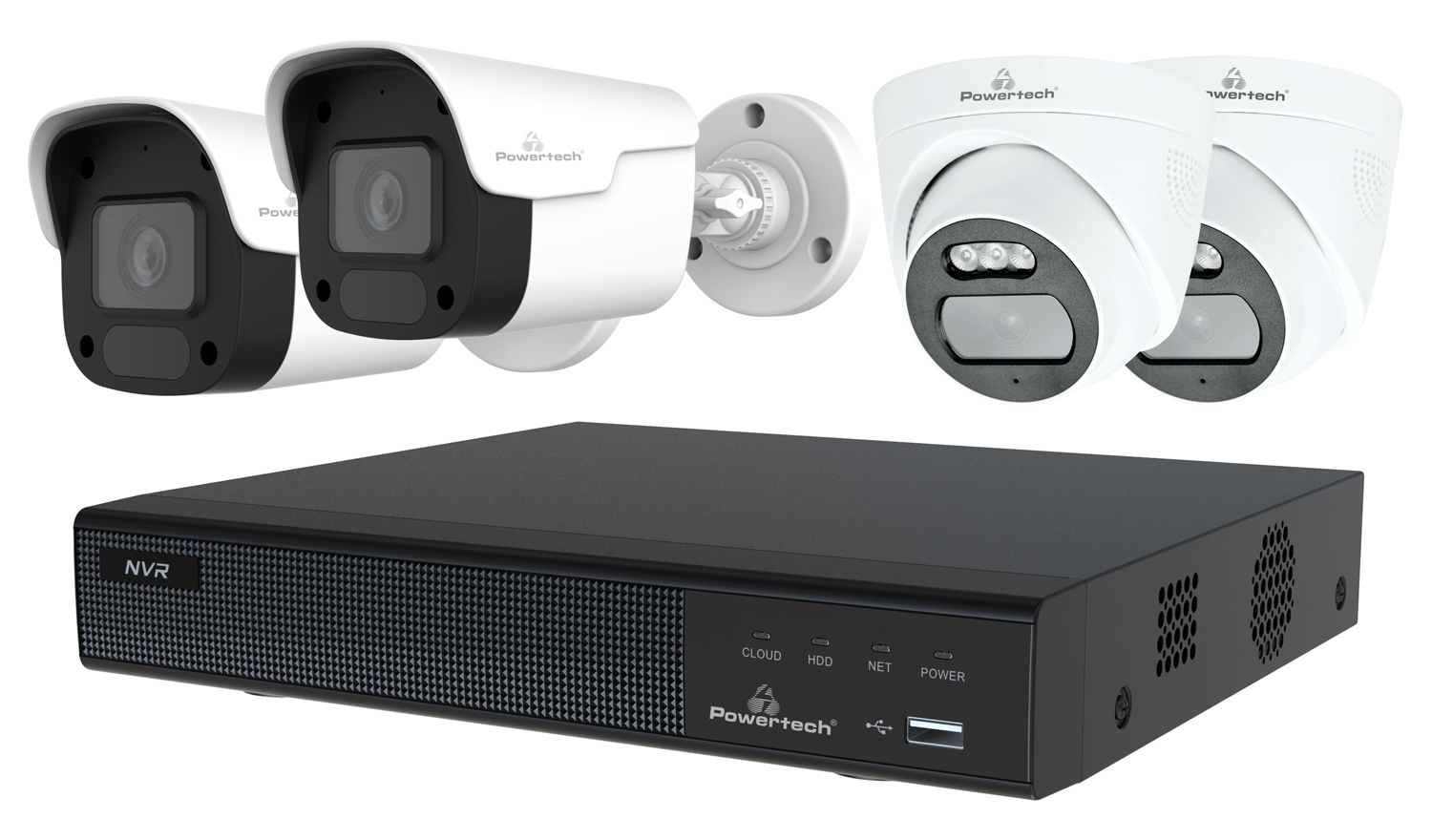 PT-1233 POWERTECH NVR καταγραφικό με 4 κάμερες PT-1233, 4K, 4MP, 9 κανάλια