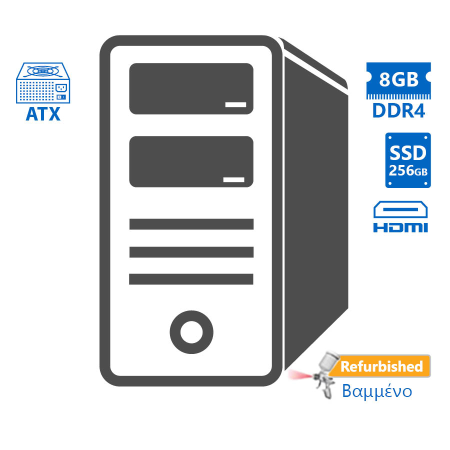 94907_1 OEM Tower i3-7100T/8GB DDR4/256GB SSD/DVD/Grade A+ Workstation Refurbished PC