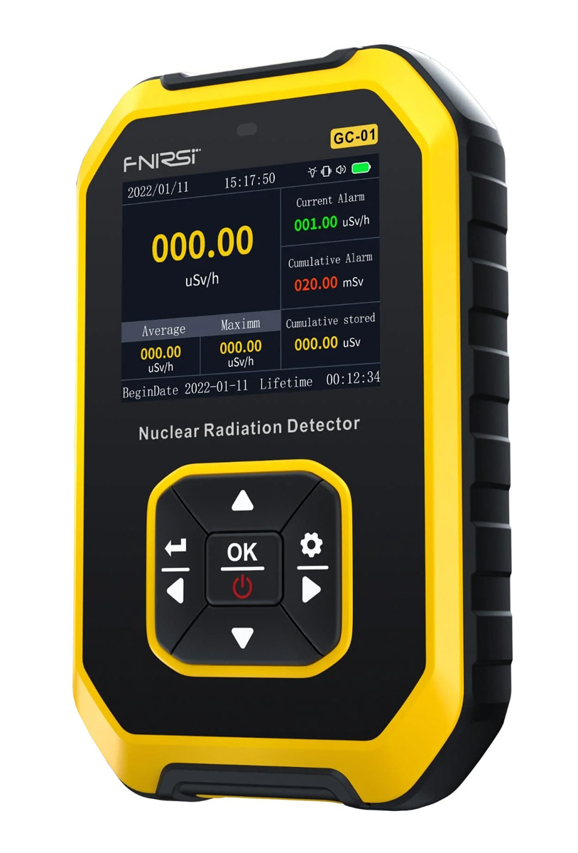 FNR-GC-01-YL FNIRSI ψηφιακός μετρητής ακτινοβολίας GC-01, β/γ/Χ ακτίνες, επαναφορτιζόμενος