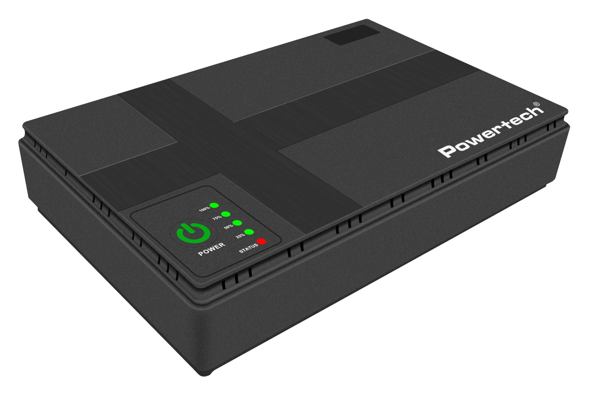 PT-1435 POWERTECH mini DC UPS PT-1435, 36W, 10400mAh, 3x DC, USB/LAN/POE, μαύρο
